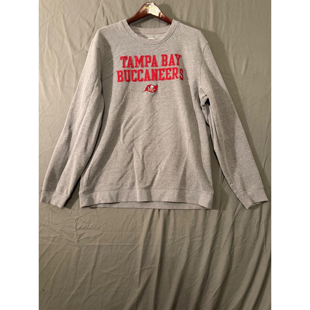 NFL Team Apparel Tampa Bay Buccaneers Sweatshirt Mens 2XL Gray Crewneck Pullover